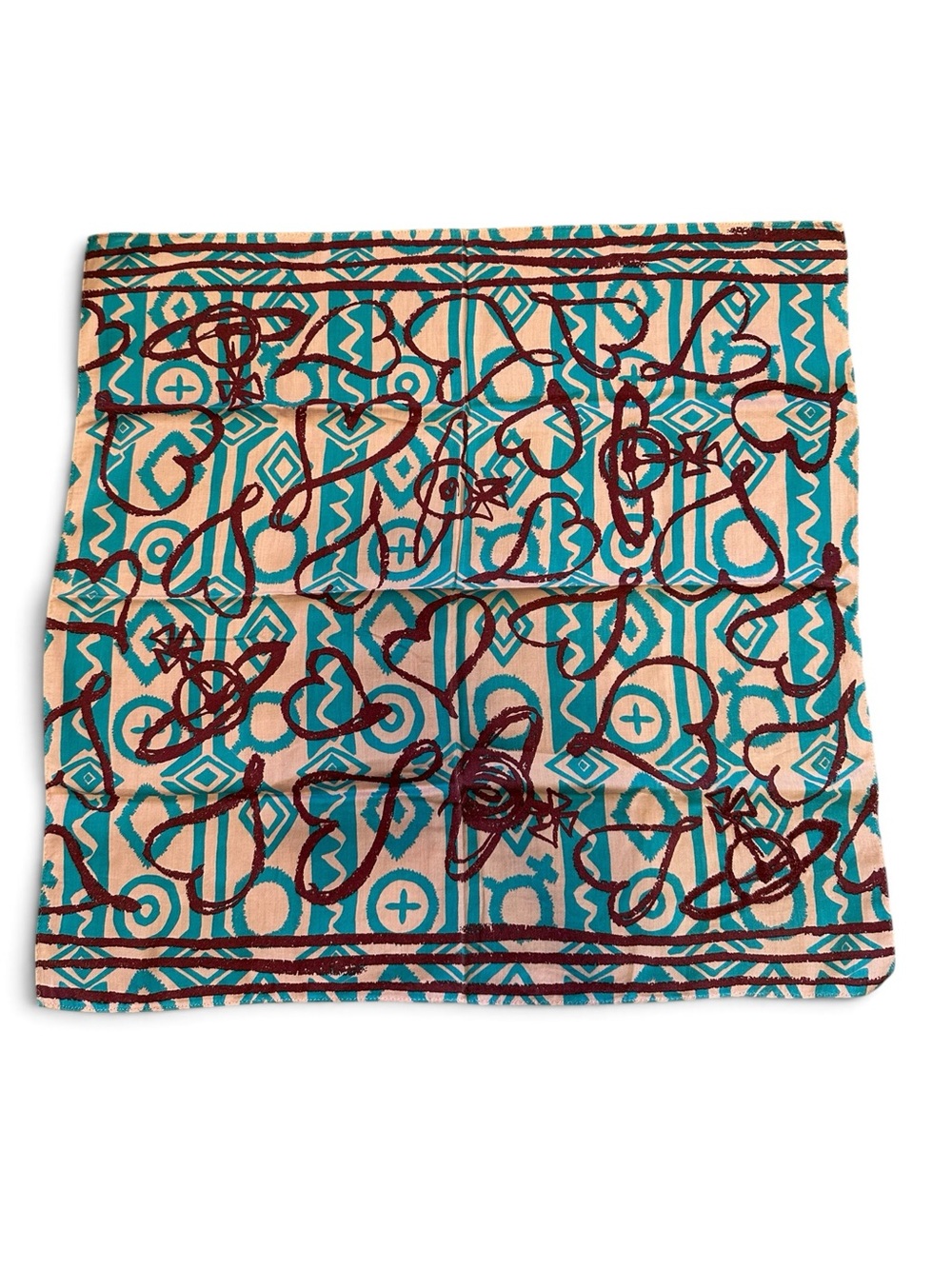 Vivienne Westwood Orb & Heart Graffiti Cotton Neckerchief